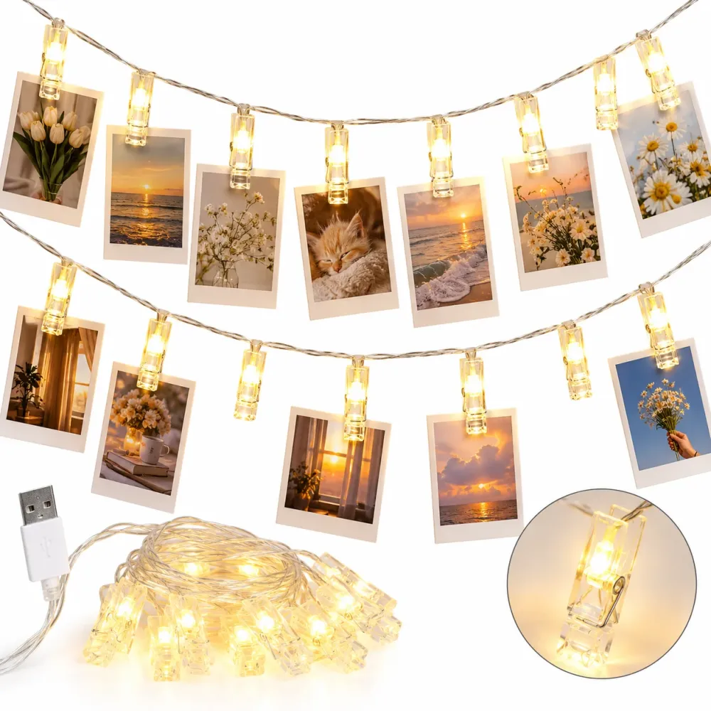 Гірлянда з прищіпками для фото LU999 4,5 м 20 LED USB