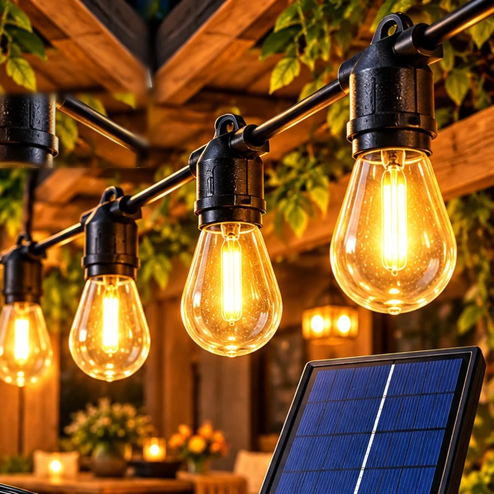 Вулична ретро-гірлянда AND6271-2 на сонячній батареї 10 м (20 LED)