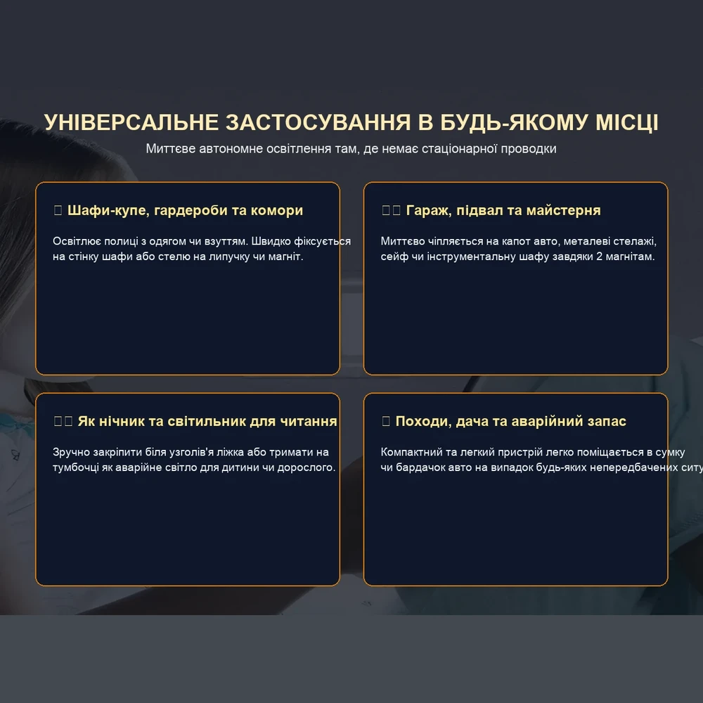 Універсальне застосування світильника HY-604 на магніті