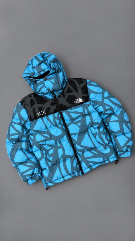 Пуховик, TNF - XX, блакитний, з капюшоном