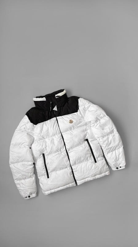 Пуховик Moncler x Palm Angels Nevin White/Black